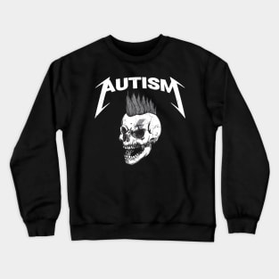 Autism Skull Punk Logo Parody Crewneck Sweatshirt